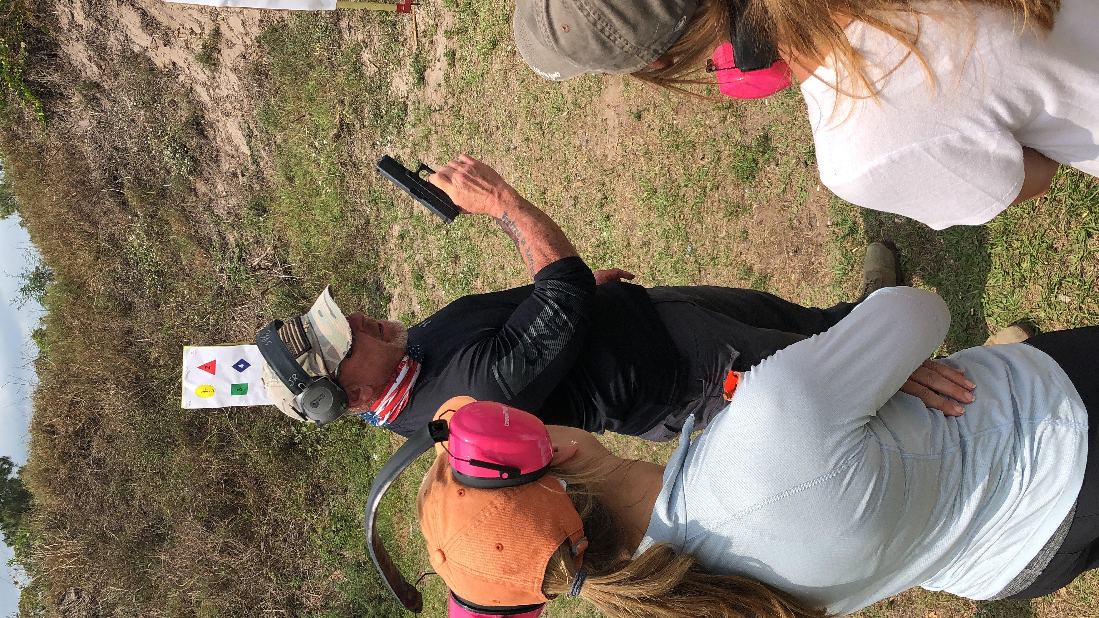 Instructor coaching students through a drill